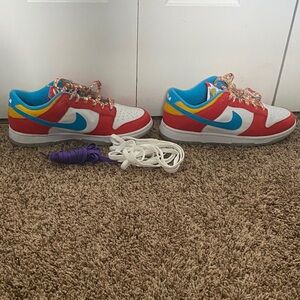 Vibrant Red and Blue Kids Sneakers
